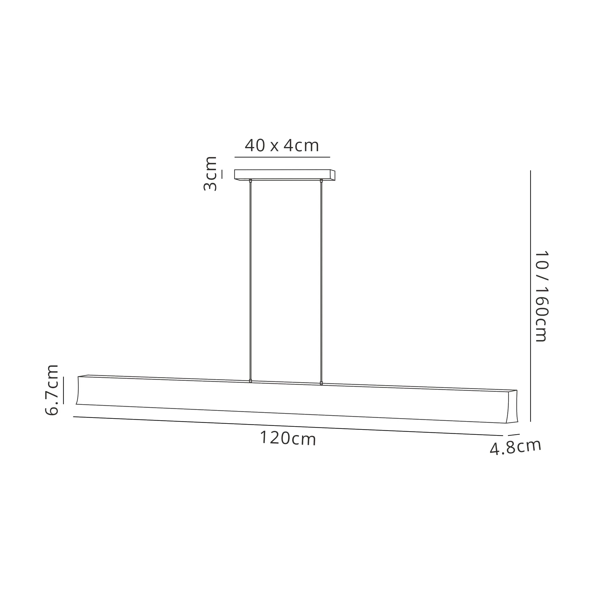 Hanok Linear Pendant 45° 38W LED M7540  Mantra Fusion Hanok White